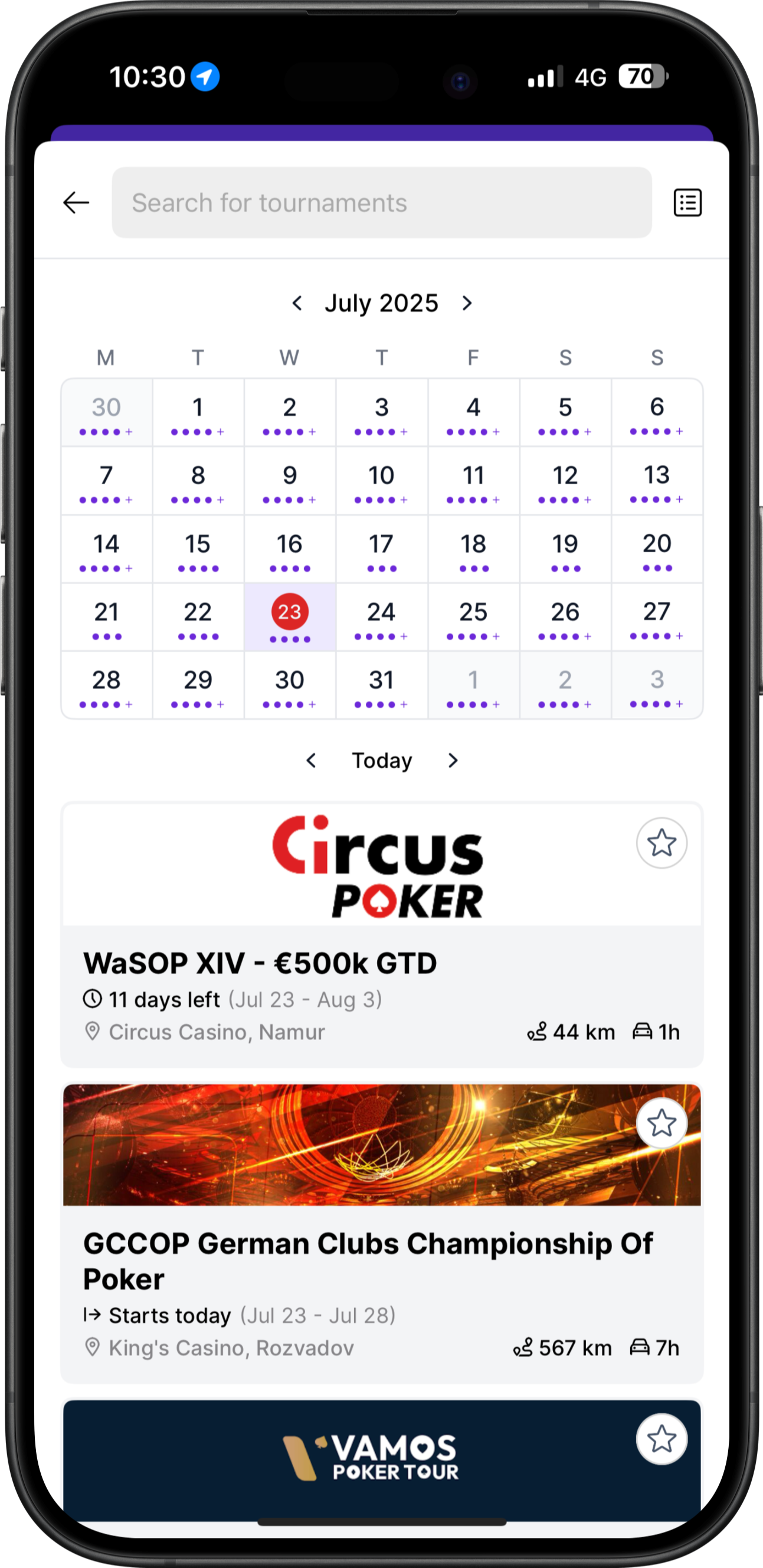 Tournament Calendar